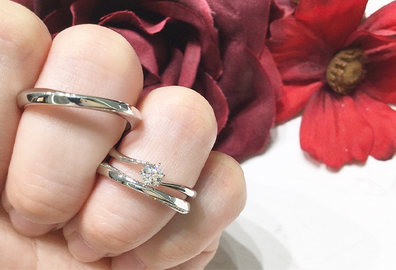 ラザールダイヤモンドプラチナリング婚約指輪結婚指輪セットリングシンプルデザイン